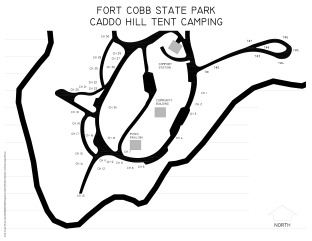 Caddo Hill Tent Area Reservation Map